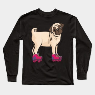 Cool Dog on Skateboard love co Long Sleeve T-Shirt